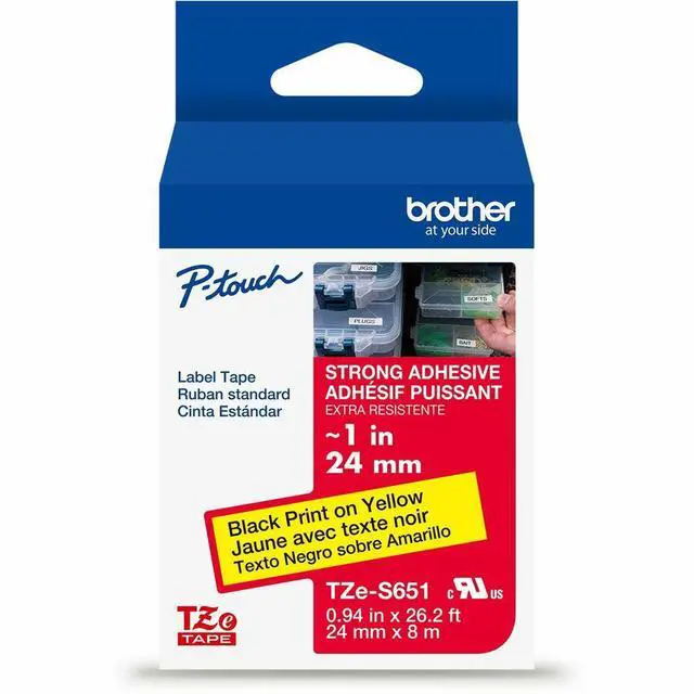 Alt view image 3 of 10 - Brother P-touch Extra-Strength TZe Tape Cartridge - - DiameterTape - Yellow - Water Resistant - Laminated - Customizable, Long Lasting, Strong, Durable, Abrasion Resistant, Chemical Resistant, Fade Re