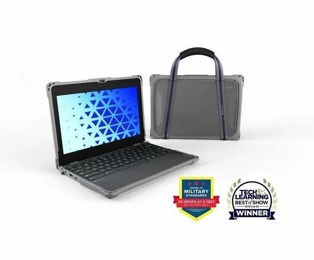 Main image of MAXCases Extreme Shell-F3 Slide Chromebook Case for Lenovo 300e/100e and 300w/100w G4 Chromebook 11.6" ver 82W0/82W1 for 100e NOT 83G Gray/Clear LNESF3300EG4GRY