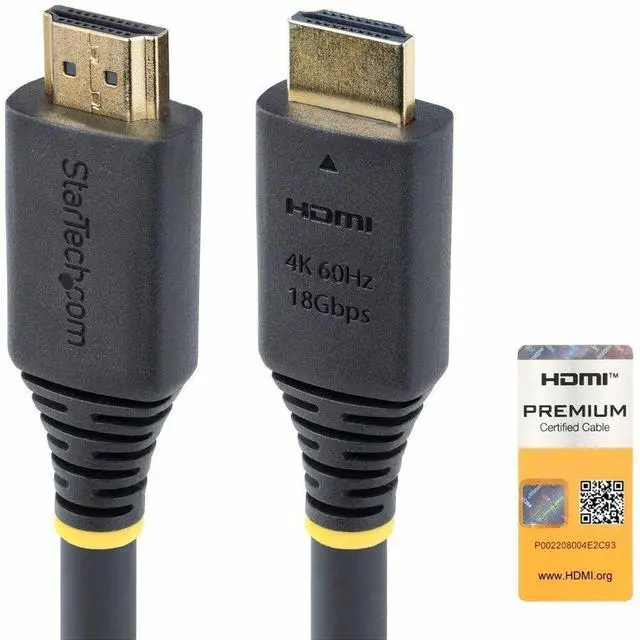 Alt view image 4 of 9 - StarTech 25ft Premium Certified High Speed HDMI 2.0 Cord for TV/Monitor/Display