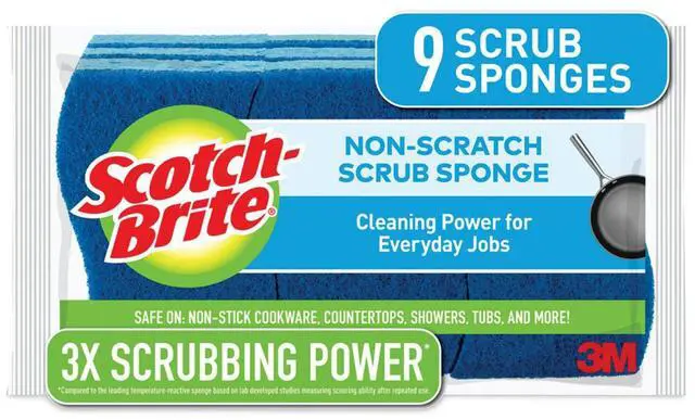 Alt view image 7 of 13 - 3M 93684 Scotch Brite 9 Pack Non-Scratch Scrub Sponges