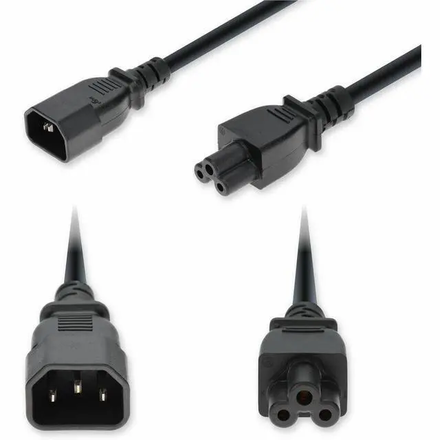 Main image of AddOn 6ft C14 Male to C5 Female Standard Commercial 18 AWG 250V at 10A PVC SJT Service Junior Thermoplastic Black Power Cable