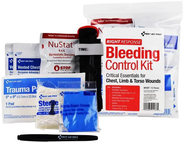 Main image of Critical Essentials Bleeding Control Kit for Limb Chest and Torso Wounds 11 Pieces Plastic Bag 91137