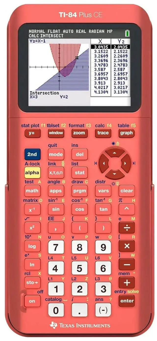 Main image of Texas Instruments TI-84 Plus CE Graphing Calculator - Clock, Date/Time Display, Impact Resistant Cover, Slide-on Hard Case, Backlit Display - LCD - 320 x 240 - Battery Powered - Battery Included