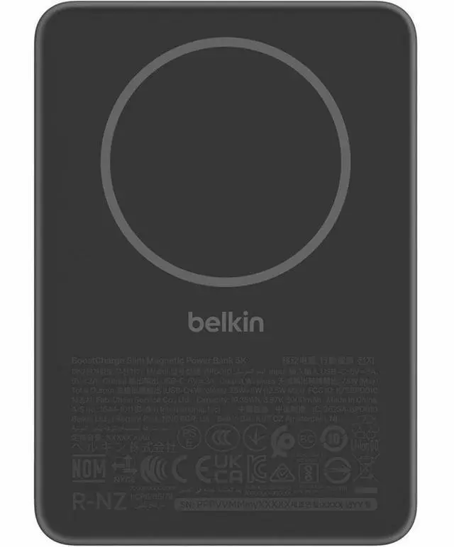 Alt view image 8 of 8 - Belkin BoostCharge Slim Magnetic Power Bank 5K - For Smartphone, iPhone, Earbud, USB Type C Device, MagSafe-enabled Device, Android Device, Qi-enabled Device - 5000 mAh - 7.50 W - USB Type-C Connector