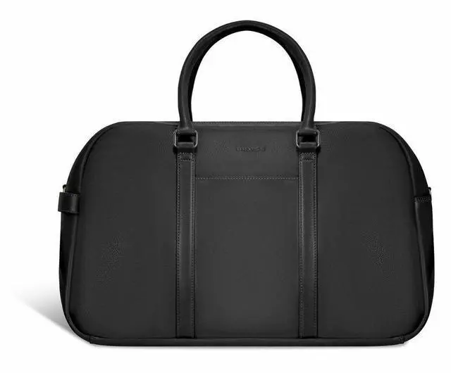 Alt view image 2 of 7 - Champs Onyx Carrying Case (Duffel) Notebook - Black - RFID Resistant - Top Grain Cowhide Leather Body - Patterned Lining - Trolley Strap, Shoulder Strap - - 10.83 gal Volume Capacity OB-406-BLACK