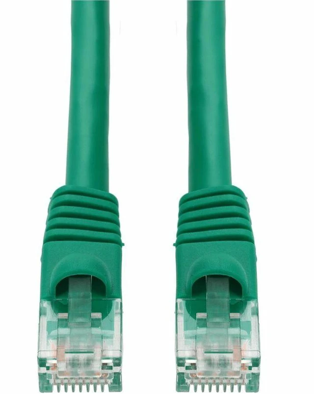 Main image of AddOn 1ft Green CAT6A PVC Ethernet Cable Snagless Bubble Boot RJ-45 M/M CAT 6A