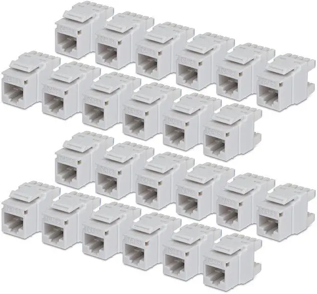 Main image of 24-PACK OF CAT6/CAT5E RJ45 UTP KEYSTONE JACKS IS IDEAL FOR PATCH PANELS AND WALL