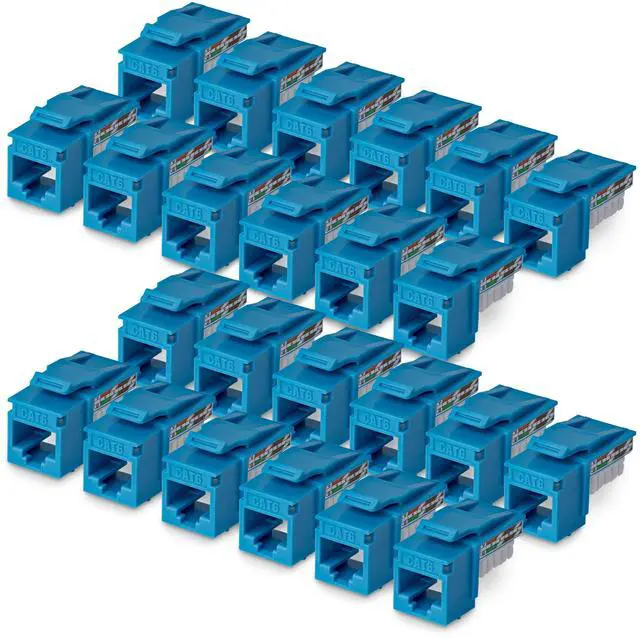 Main image of 24-PACK OF CAT6/CAT5E RJ45 UTP KEYSTONE JACKS IS IDEAL FOR IN-WALL CABLE DROPS/W