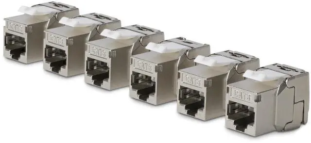 Main image of 6-PACK OF SHIELDED CAT8 RJ45 STP KEYSTONE JACKS IS IDEAL FOR PATCH PANELS AND WA