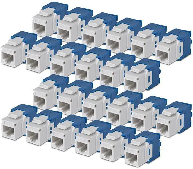 Main image of 24-PACK OF CAT6 RJ45 UTP KEYSTONE JACKS IS IDEAL FOR PATCH PANELS AND WALL PLATE