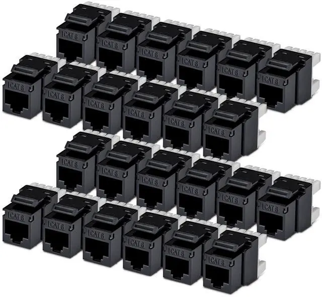 Main image of 24-PACK OF CAT6/CAT5E RJ45 UTP KEYSTONE JACKS IS IDEAL FOR PATCH PANELS AND WALL