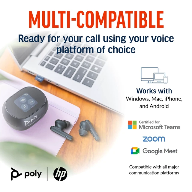Alt view image 5 of 6 - Poly Voyager Free 60+ UC Earset with Touchscreen Charge Case 7Y8H0AA