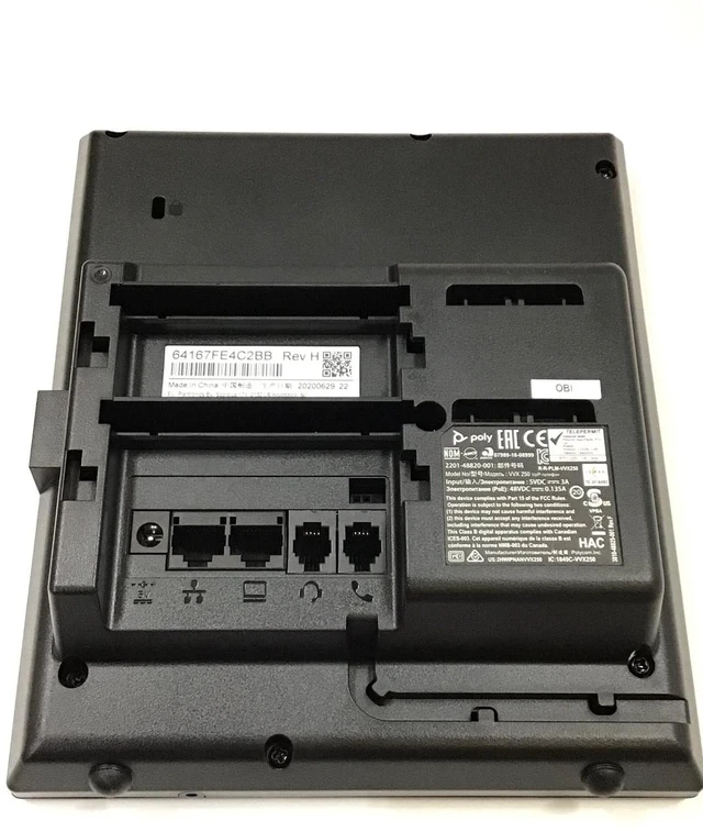 Alt view image 3 of 3 - Poly OBi VVX 250 IP Phone Corded Corded Desktop Wall Mountable Black