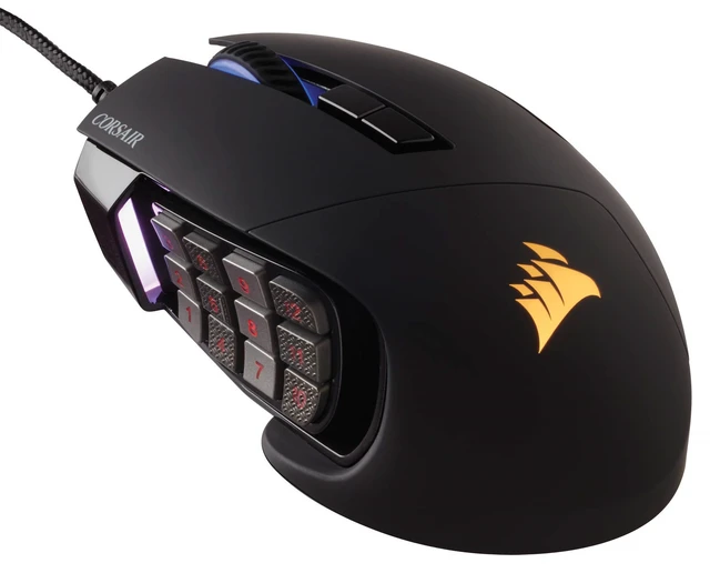 Alt view image 3 of 7 - Corsair Scimitar RGB Elite Gaming Mouse CH9304211NA