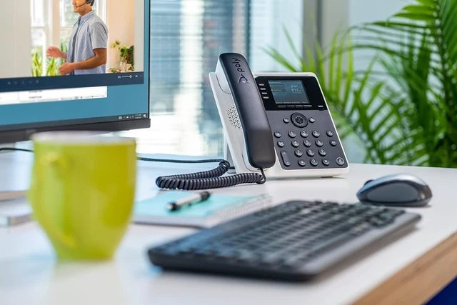Alt view image 5 of 7 - Poly Edge E220 IP Phone Corded/Cordless Bluetooth Desktop Wall Mountable 82M87AA