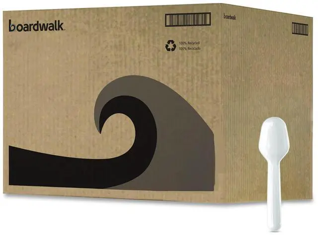 Main image of Boardwalk Heavyweight Polypropylene Cutlery Spoon White 3000/Carton