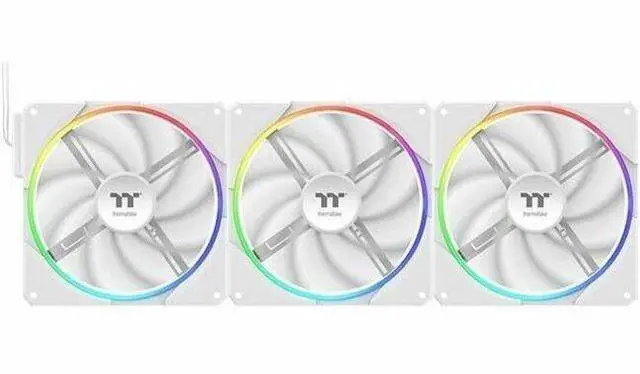 Alt view image 15 of 20 - Thermaltake TS140 EX RGB 140mm; Embedded Temperature Sensor; PWM 500~2000 RPM; MagForce 2.0; Airflow 93.35 CFM; Hydraulic Bearing; TT RGB Plus 3.0; Controller Included; 3-Pack; White; CL-F209-PL14SW-A