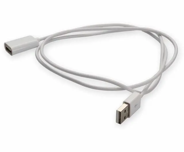 Main image of AddOn 2m USB A 2.0 Male to USB B 2.0 Female White Cable