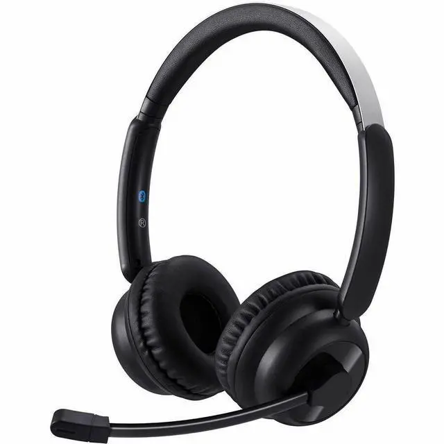 Alt view image 15 of 19 - Adesso Xtream P900 Bluetooth Headset with Adjustable Microphone Boom Black