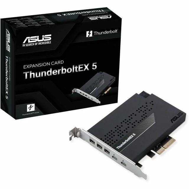 Main image of Asus ThunderboltEX 5 PCI Express 4.0 x4 15 GB/s Desktop Keyboard Mouse Monitor Plug-in Card 3 USB Port 1 Thunderbolt Port 1 USB 2.0 Port PC THUNDERBOLTEX5