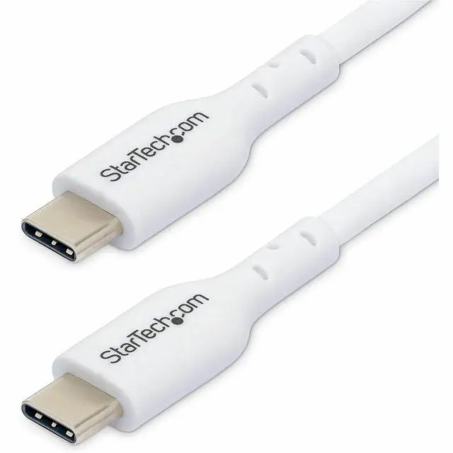 Main image of StarTech 3ft 0.9m White USB-C Charging Cable 2-Pack USB 2.0 Type-C Laptop Charger Cord 60W Power Delivery TPE Jacket