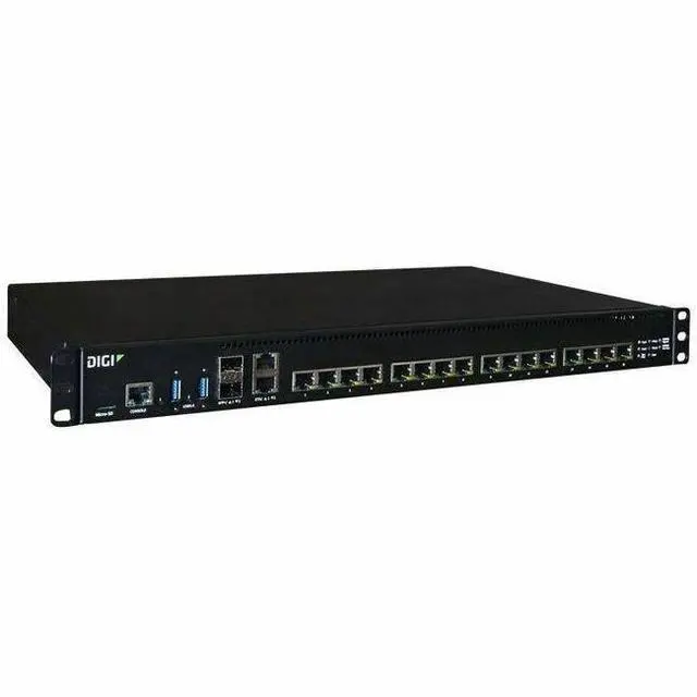 Alt view image 5 of 5 - Digi Connect EZ 16 MEI - Serial Server, 16-port, RS-232/422/485, US Power Cord - 256 MB - Twisted Pair, Optical Fiber - 2 Total Expansion Slot(s) - 2 x Network (RJ-45) - 2 x USB - 16 x Serial Port - 1