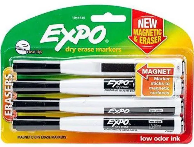 Main image of EXPO DRY ERASE MAGNETIC FINE 4CT BLK