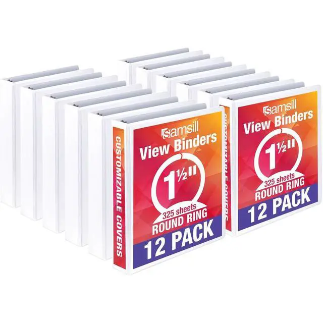 Alt view image 2 of 8 - Samsill Economy Ring Binder 1 1/2" Binder Capacity - Letter - 8 1/2" x 11" Sheet Size - 325 Sheet Capacity - 3 Ring - Fastener: Round Ring - Pocket: 2, Internal - Polypropylene, MP128557