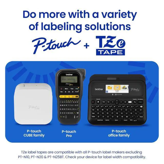 Alt view image 7 of 7 - Brother Genuine P-touch TZeM31 BK on CLR Label Tape Premium Matte Laminated 12mmX8m