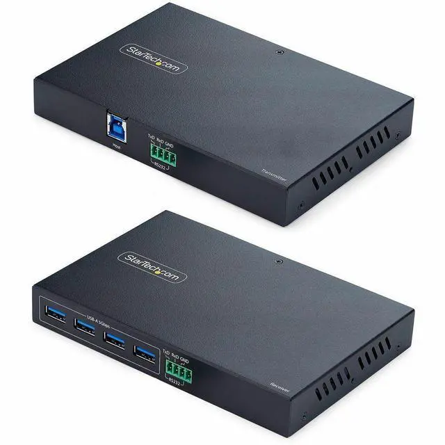 Main image of StarTech 4-Port USB 3.0 Extender over Ethernet up to 330ft via Cat6a/Cat7/Cat8 RJ45 Extension Adapter for Remote USB Devices TAA