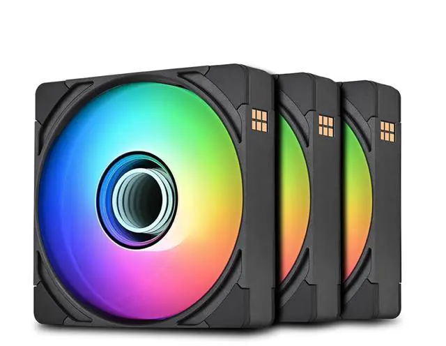 Alt view image 7 of 12 - Thermaltake CT140 EX Infinity ARGB Sync 3 Pack; Infinity Mirror Hub; 140mm x 28mm; PWM 500~1800 RPM; MagForce 2.0; 5V 3-Pin Motherboard Sync; 3-Pack; Black; CL-F242-PL14SW-A