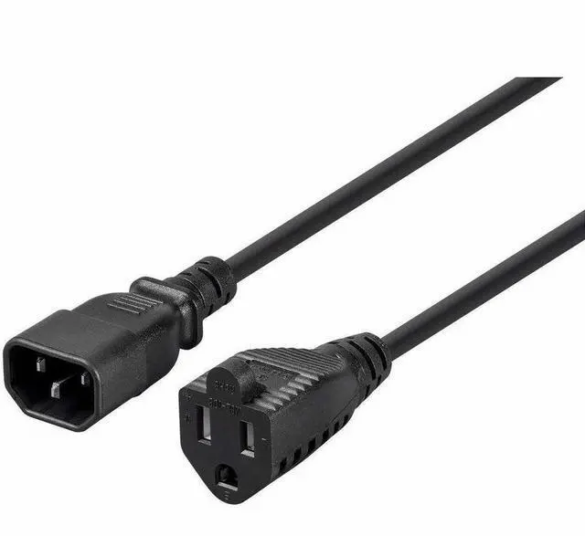 Alt view image 7 of 12 - Monoprice Power Adapter Cord Cable - 1 Feet | (IEC-320-C14 to NEMA 5-15R), 18AWG, 10A