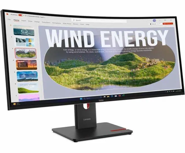 Alt view image 10 of 20 - Lenovo ThinkVision 34 inch VA WQHD 120hz USB-C Curved Monitor - T34WD-40