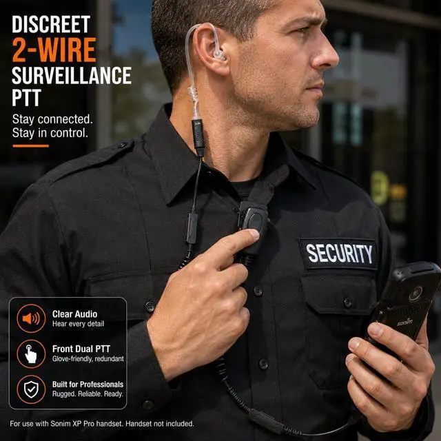Alt view image 3 of 5 - Sonim Klein Patriot Pro 2-Wire Surveillance PTT Headset XP Pro