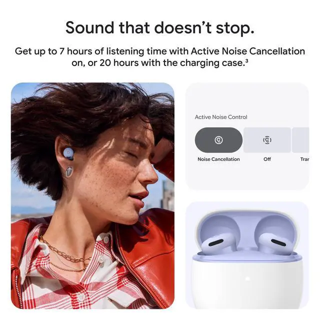 Alt view image 12 of 12 - Google Pixel Buds 2a Earset - Gemini - Stereo - True Wireless - Bluetooth - Earbud - Binaural - In-ear - Iris