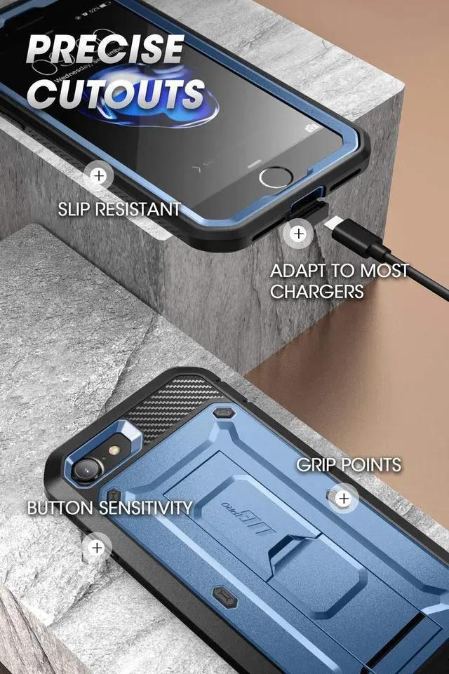 Alt view image 6 of 7 - IPHONE SE UBPRO WITH KICKSTAND - BLUE