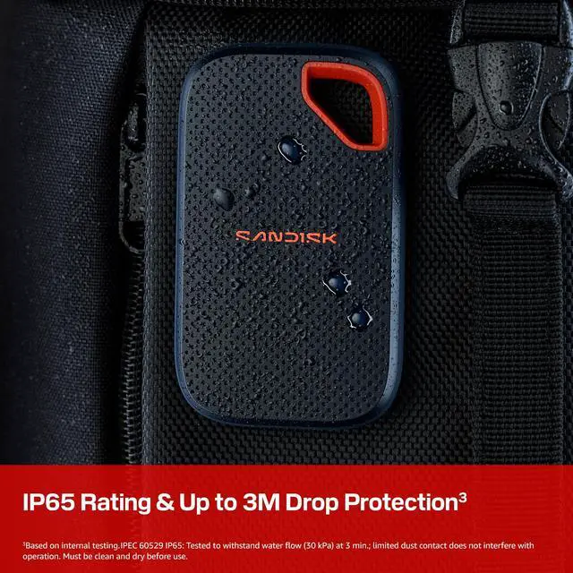 Alt view image 9 of 11 - SanDisk SDSSDE70-500G-G25 500 GB Portable Solid State Drive - External - MAC, Desktop PC, iPhone Device Supported - USB Type C - 256-bit AES Encryption Standard