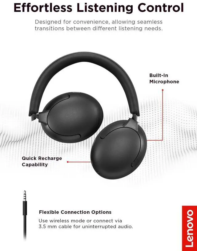 Alt view image 10 of 14 - Lenovo Wireless Headset 2000