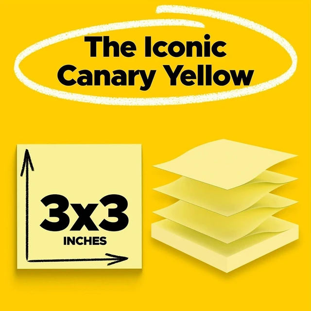 Alt view image 2 of 7 - 3M Post-it Pop-up Notes, 3" x 3", Canary Collection, 90 Sheet/Pad, 18 Pads/Pack