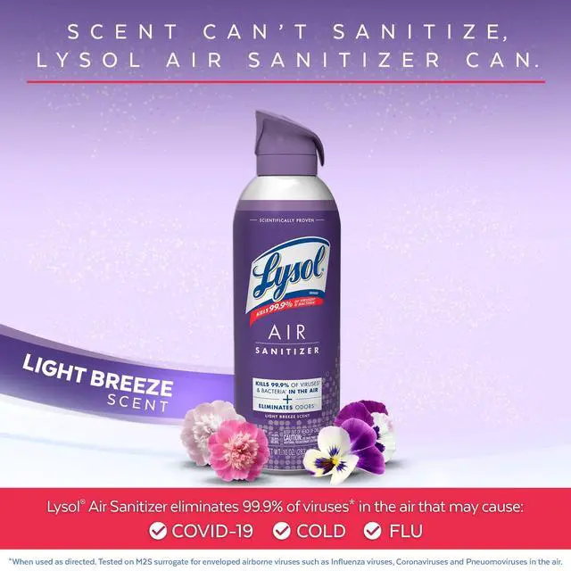 Alt view image 2 of 5 - Air Sanitizer Spray Light Breeze Scent 10 oz Aerosol Spray 1920099394