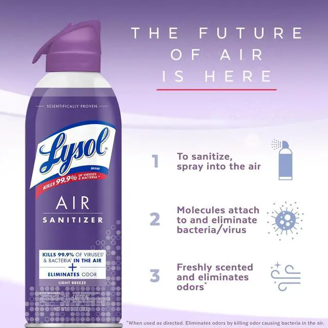 Alt view image 3 of 5 - Air Sanitizer Spray Light Breeze Scent 10 oz Aerosol Spray 1920099394