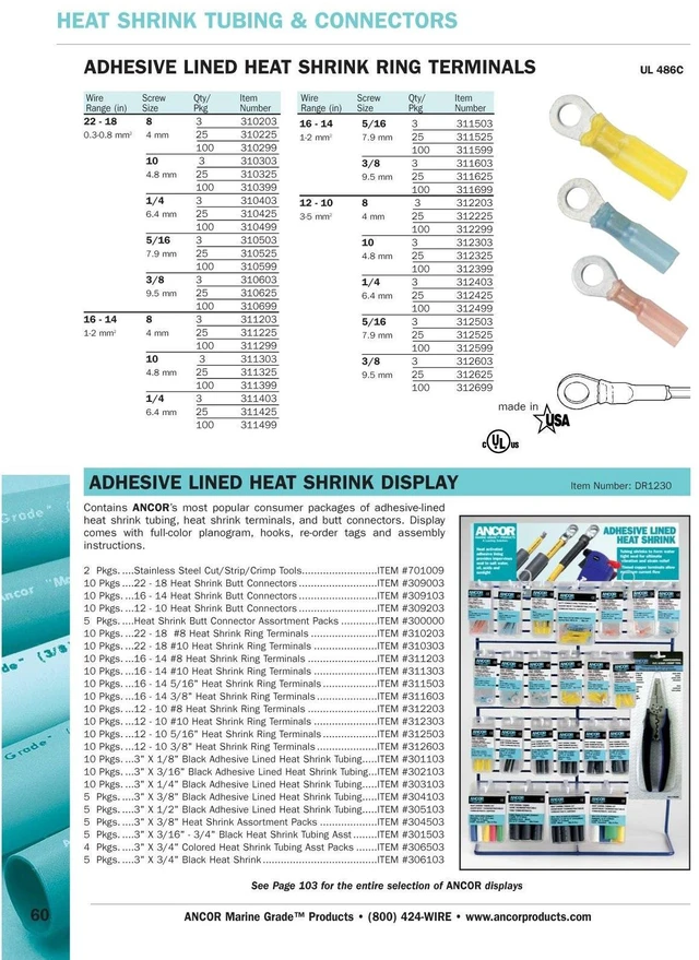 Alt view image 7 of 7 - ANCOR 22-18 5/16 RING TERMINAL HEAT SHRINK RED 25 PACK