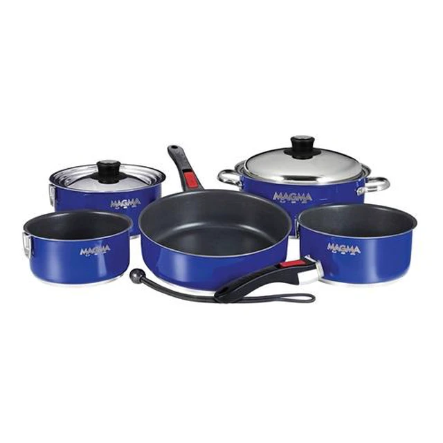 Alt view image 4 of 8 - MAGMA NESTABLE 10 PIECE S.S. COBALT BLUE INDUCTION COOKWARE