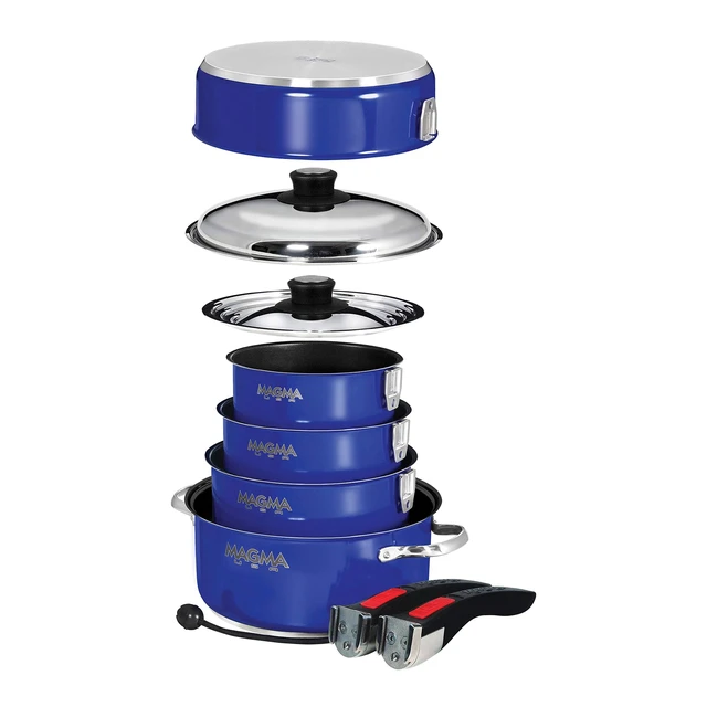 Alt view image 5 of 8 - MAGMA NESTABLE 10 PIECE S.S. COBALT BLUE INDUCTION COOKWARE