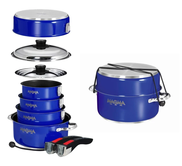 Alt view image 8 of 8 - MAGMA NESTABLE 10 PIECE S.S. COBALT BLUE INDUCTION COOKWARE