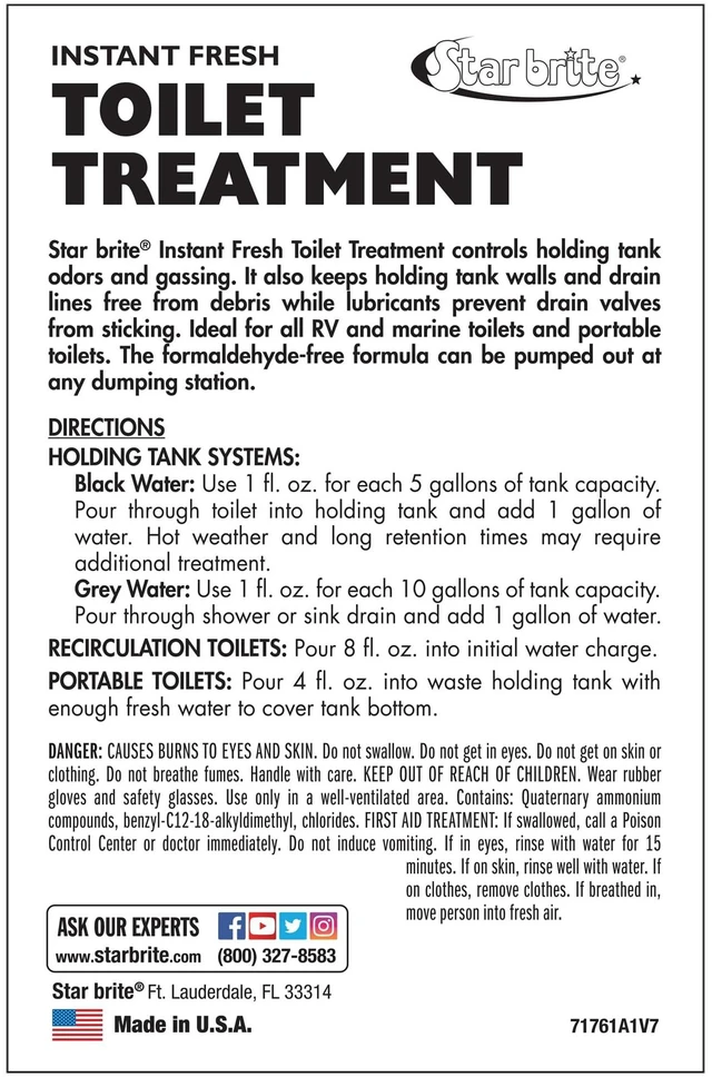 Alt view image 2 of 4 - Star brite Instant Fresh Toilet Treatment - Lemon Scent - 8 oz *6 Pack