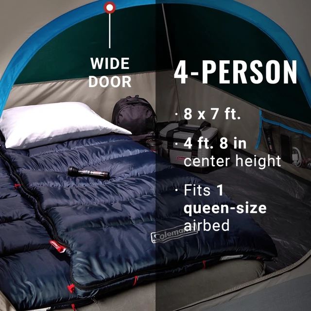 Alt view image 3 of 7 - Coleman 4-Person Skydome Camping Tent - Evergreen