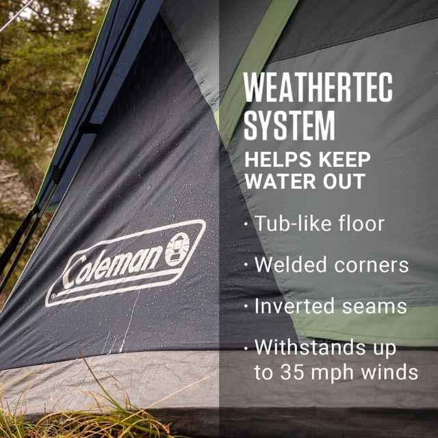 Alt view image 6 of 7 - Coleman 4-Person Skydome Camping Tent - Evergreen
