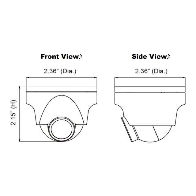 Alt view image 5 of 5 - Speco 4MP HD-TVI Mini IR Turret w/2.9mm Lens - Grey