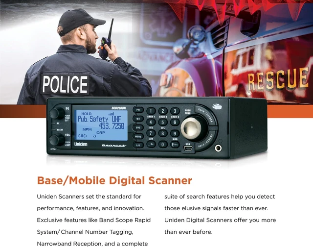 Alt view image 2 of 4 - Uniden BCD260DN Feature-Packed Digital Base/Mobile Scanner